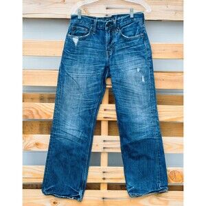 American Eagle 07/2011 Medium Wash Distressed Bootcut Wider Leg Jeans Sz 28 X 30